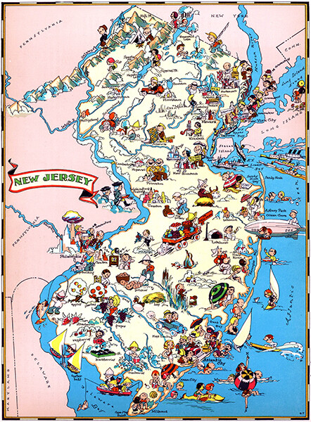 New Jersey – 1935 – Pictorial Map Poster