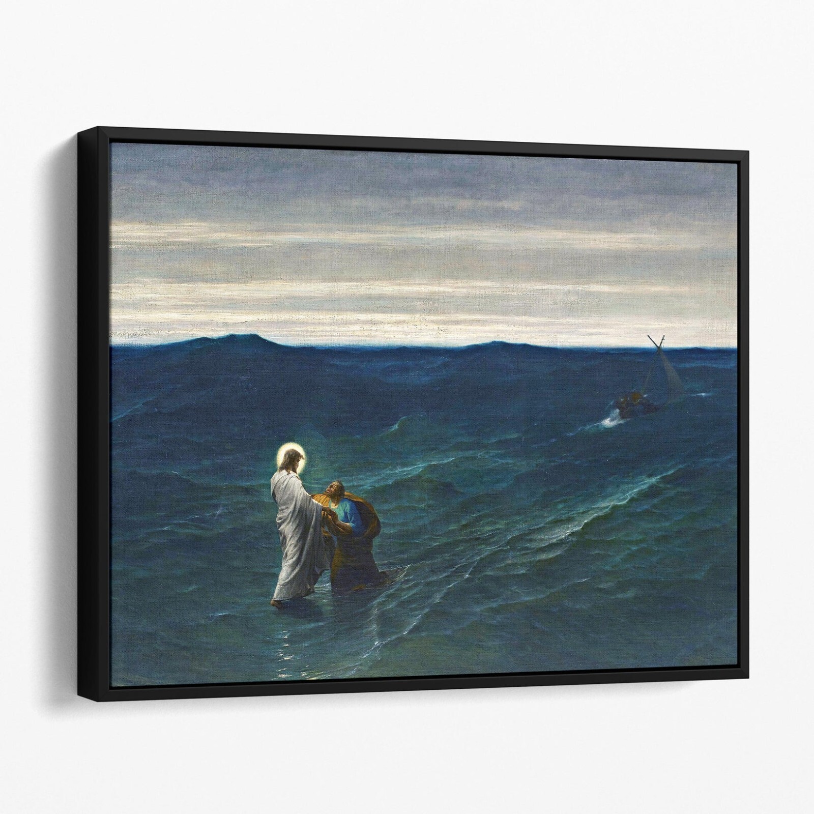 Jesus And Peter On The Water by Gustave Brion Christian Canvas Print Wall Art