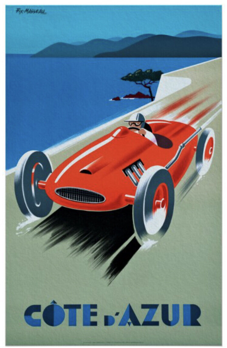 Cote d’Azur French Vintage Race Car Art Wall Indoor Room Poster, Poster 50×70 cm