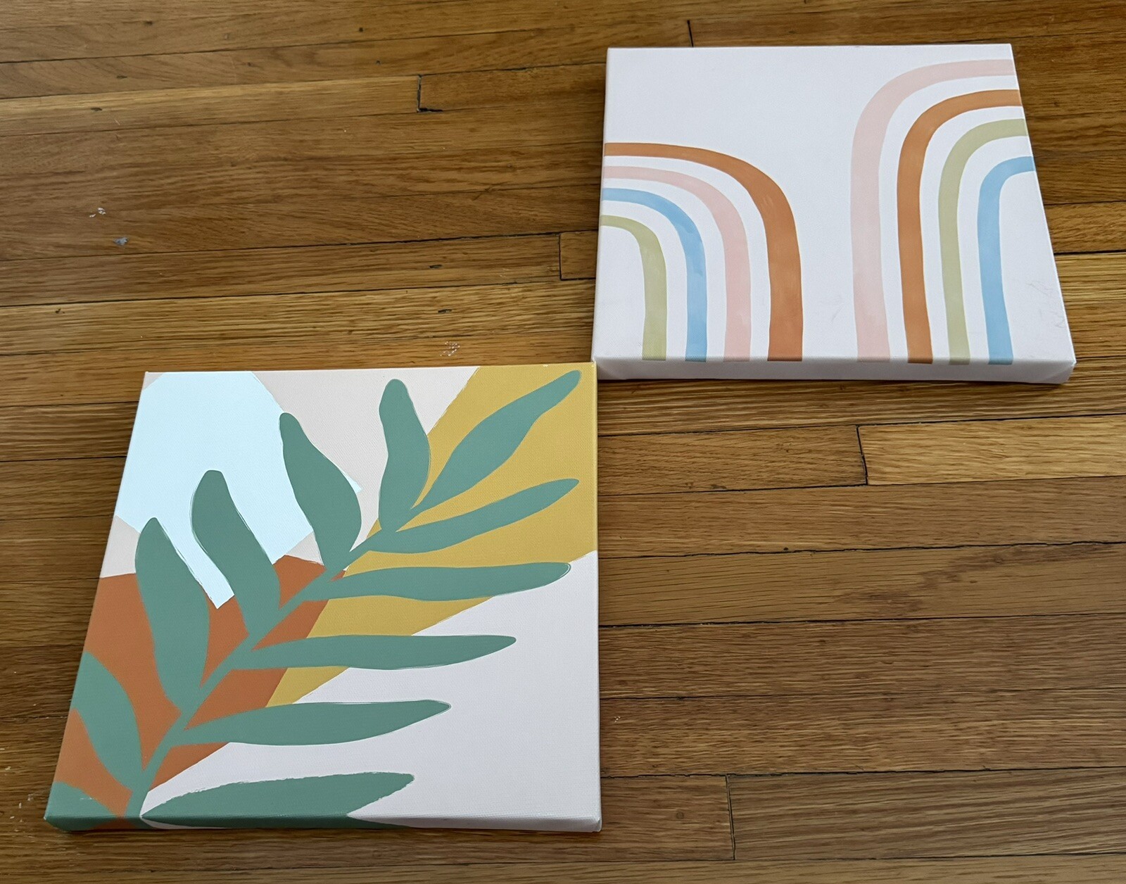 Set of 2 Canvas Wall Art Bedroom: Modern Living Room Bathroom Abstract 10”x10”