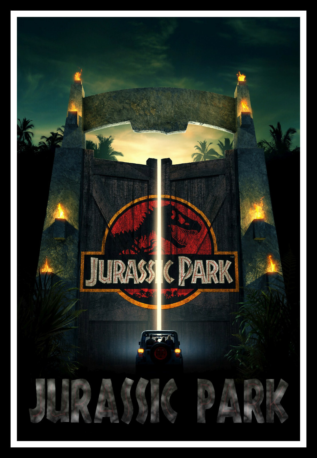 Jurassic Park Alt2 Movie Poster Print & Unframed Canvas Prints