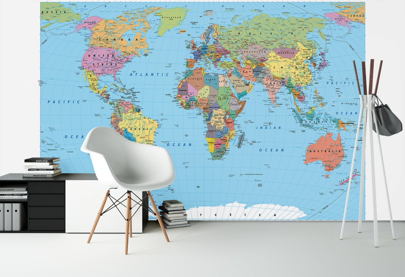 National Geographic World Executive Wall Map Poster Print, World Map Stick$Peel.