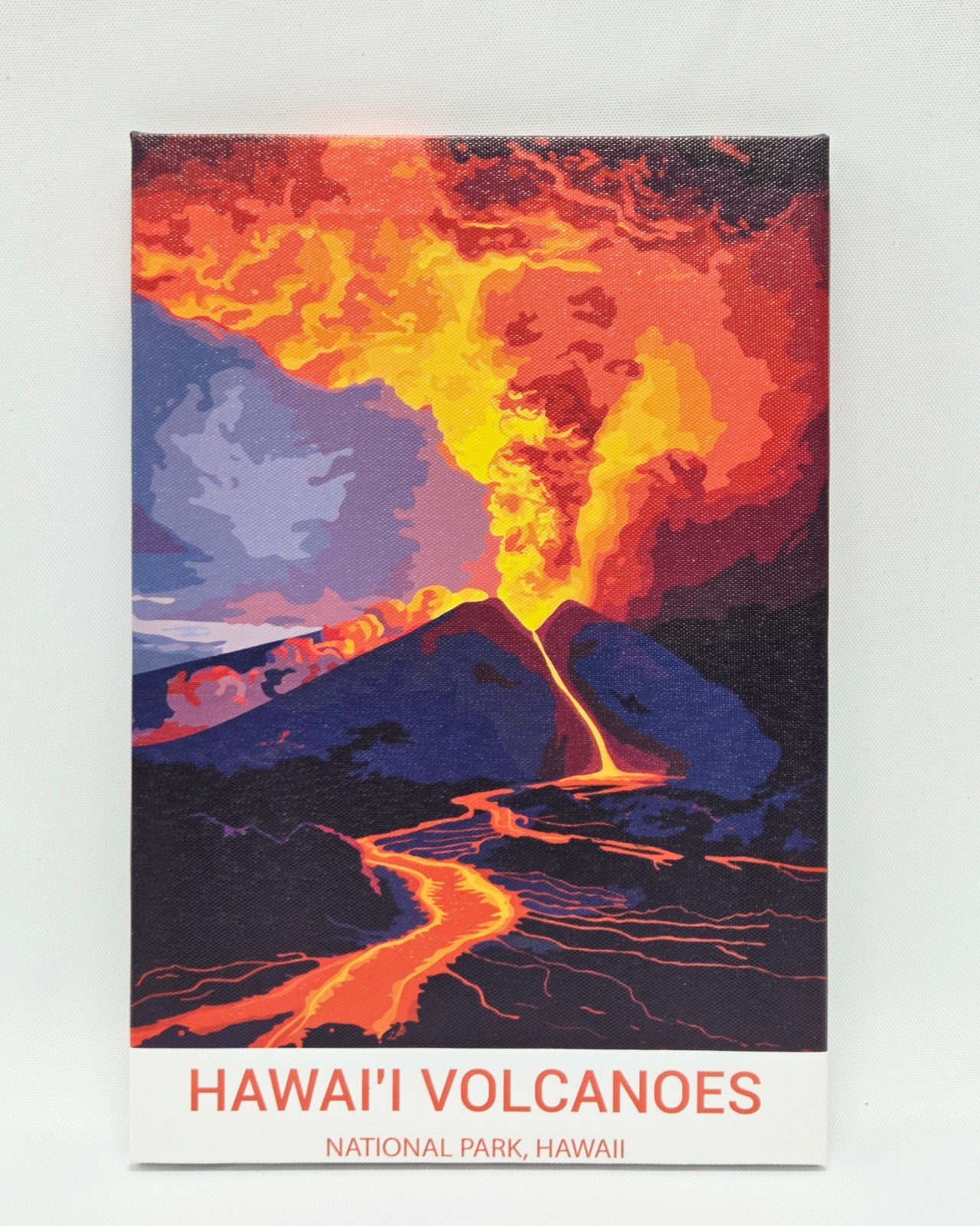 Wooden Frame Canvas Wall Art Hawai’i Volcano Island Abstract Decor 8×12