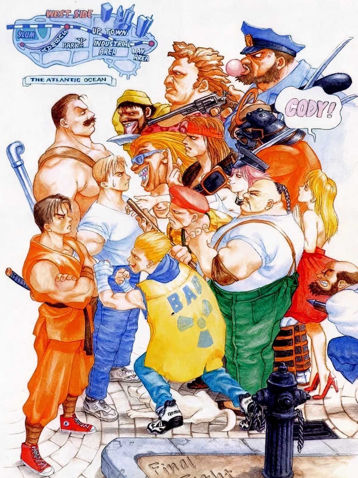 Final Fight Video Game Poster 18×24 Inch Retro Arcade Wall Art Print