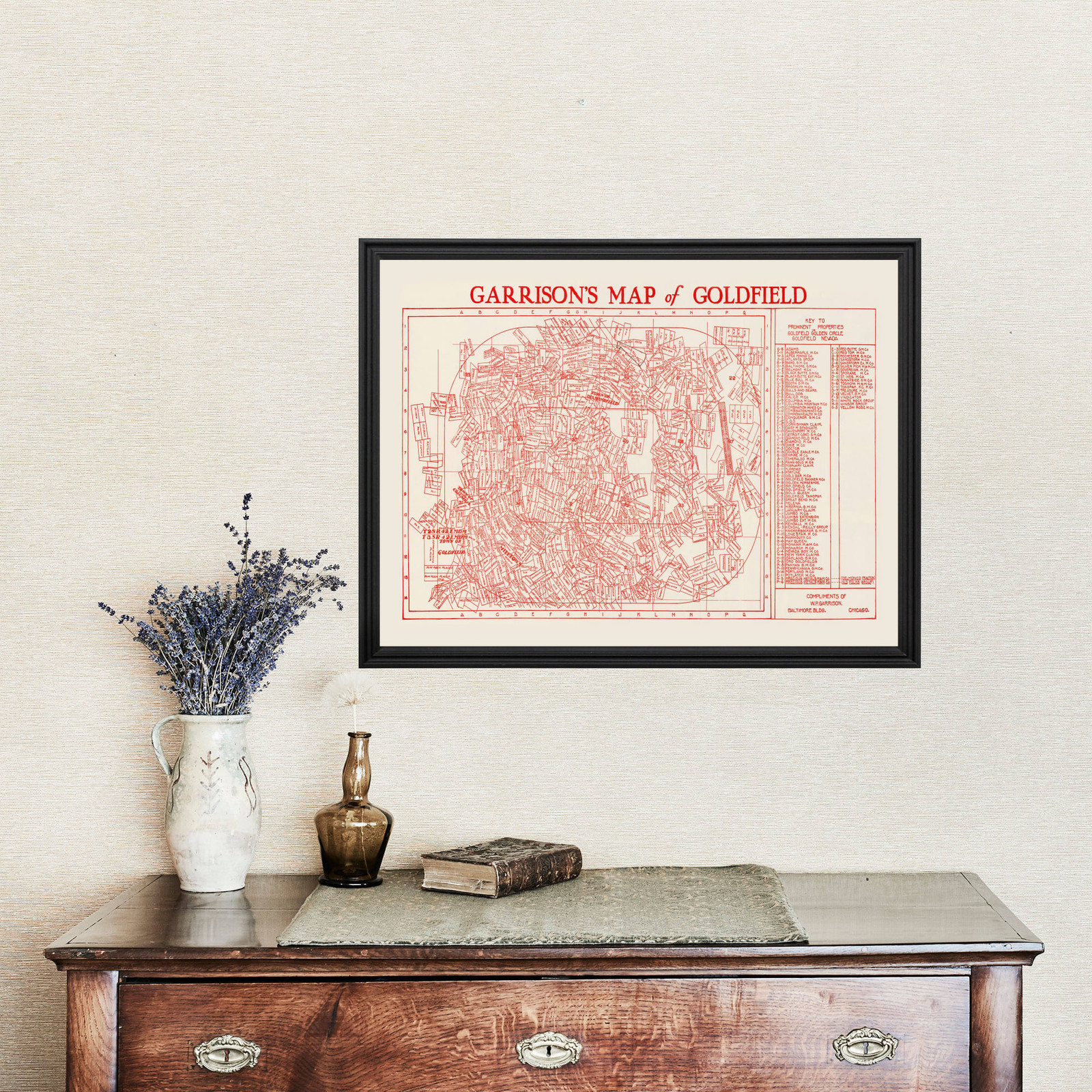 Old Map of Goldfield, NV Mining Claims, NV 1906 – Vintage Go