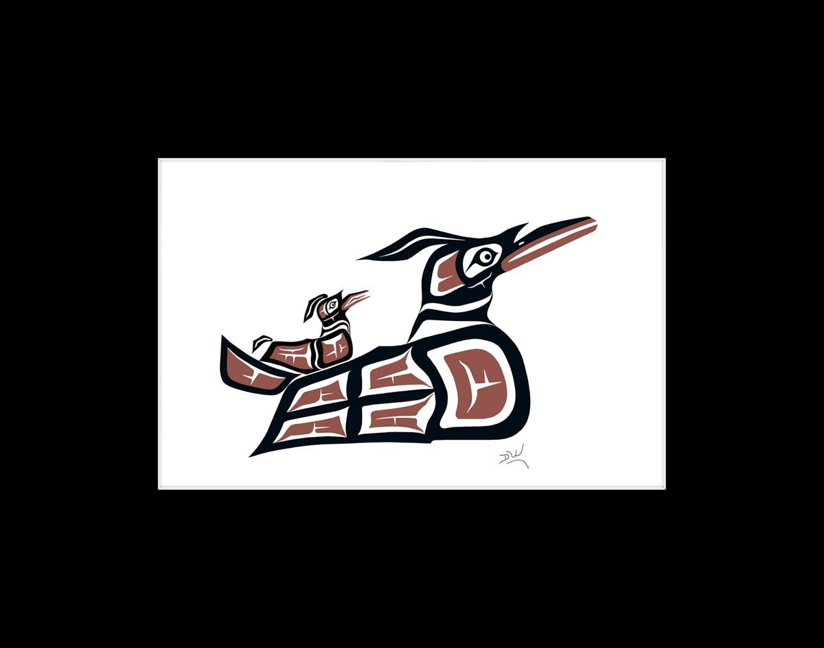LOON BABY by Coast Salish artist Dean White – 11″ x 14″ Matted art print