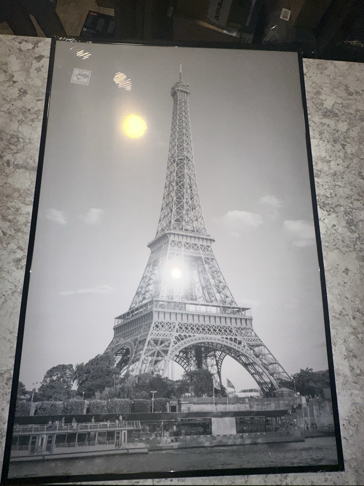 3-Pack upsimples Framed Eiffel Tower Paris Print Black & White Vertical 24×36