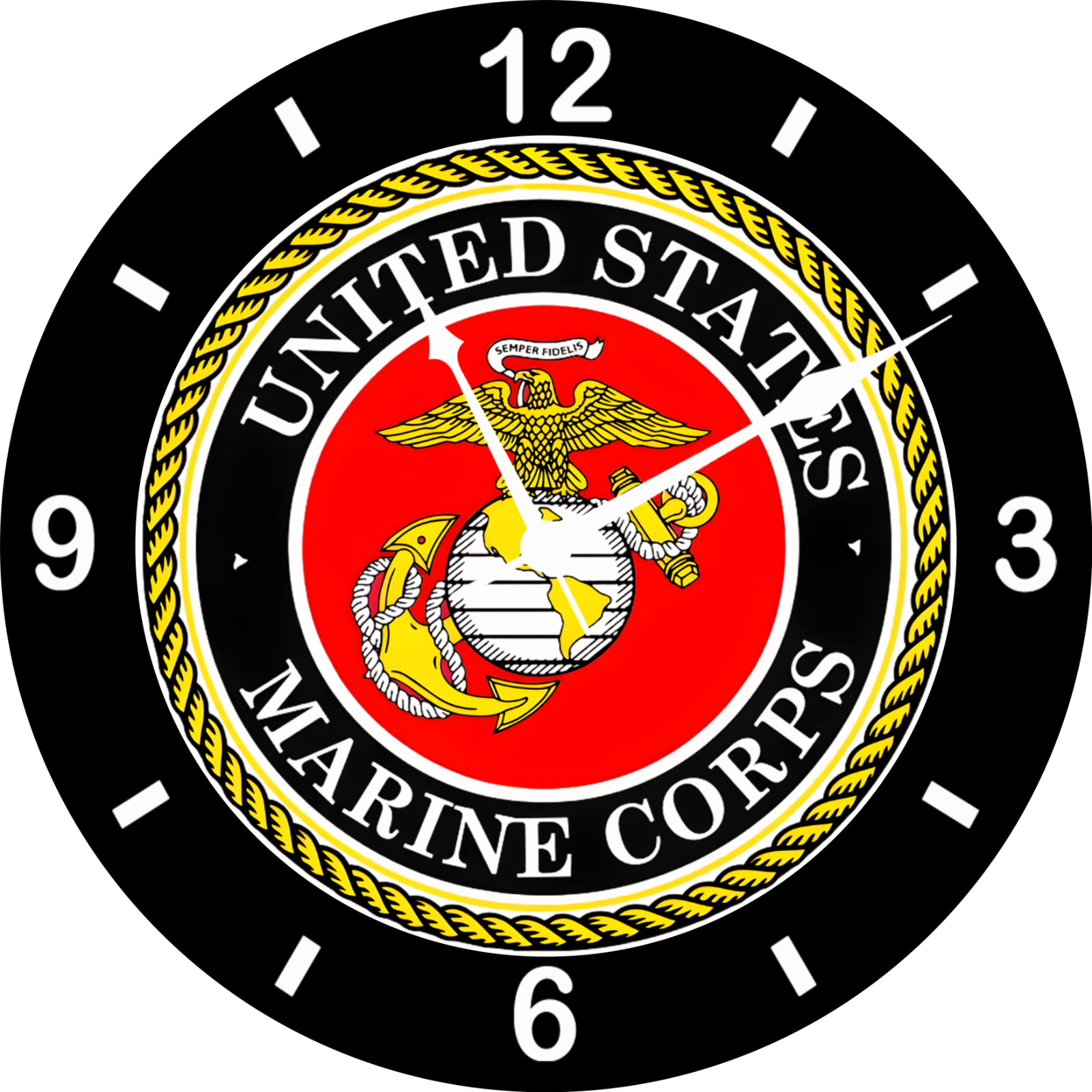 United States Marine Corps Wall Clock, Acrylic Print, Wall Art Home Decor