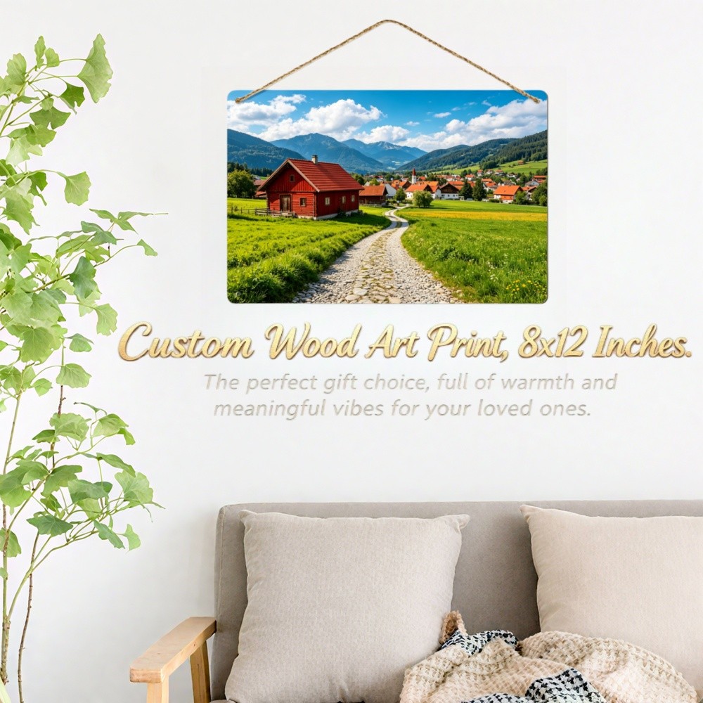 Custom 8×12 Wood Art Print – Personalized Photo Gift for Family & Best Friend