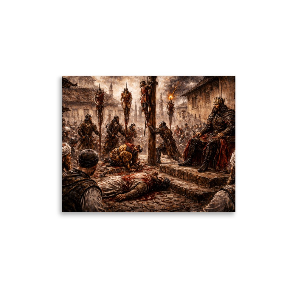 Vlad the Impaler Punishes Nobles and Criminals in Public – Poster 11x14in