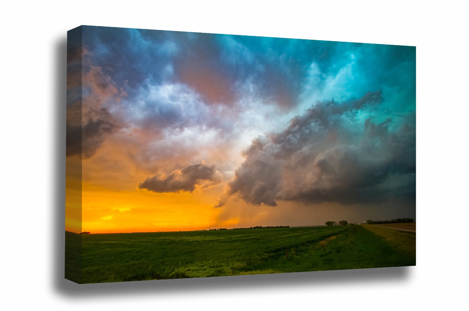 Great Plains Canvas Wall Art Canvas of Colorful Storm Clouds at Sunset in Kansas
