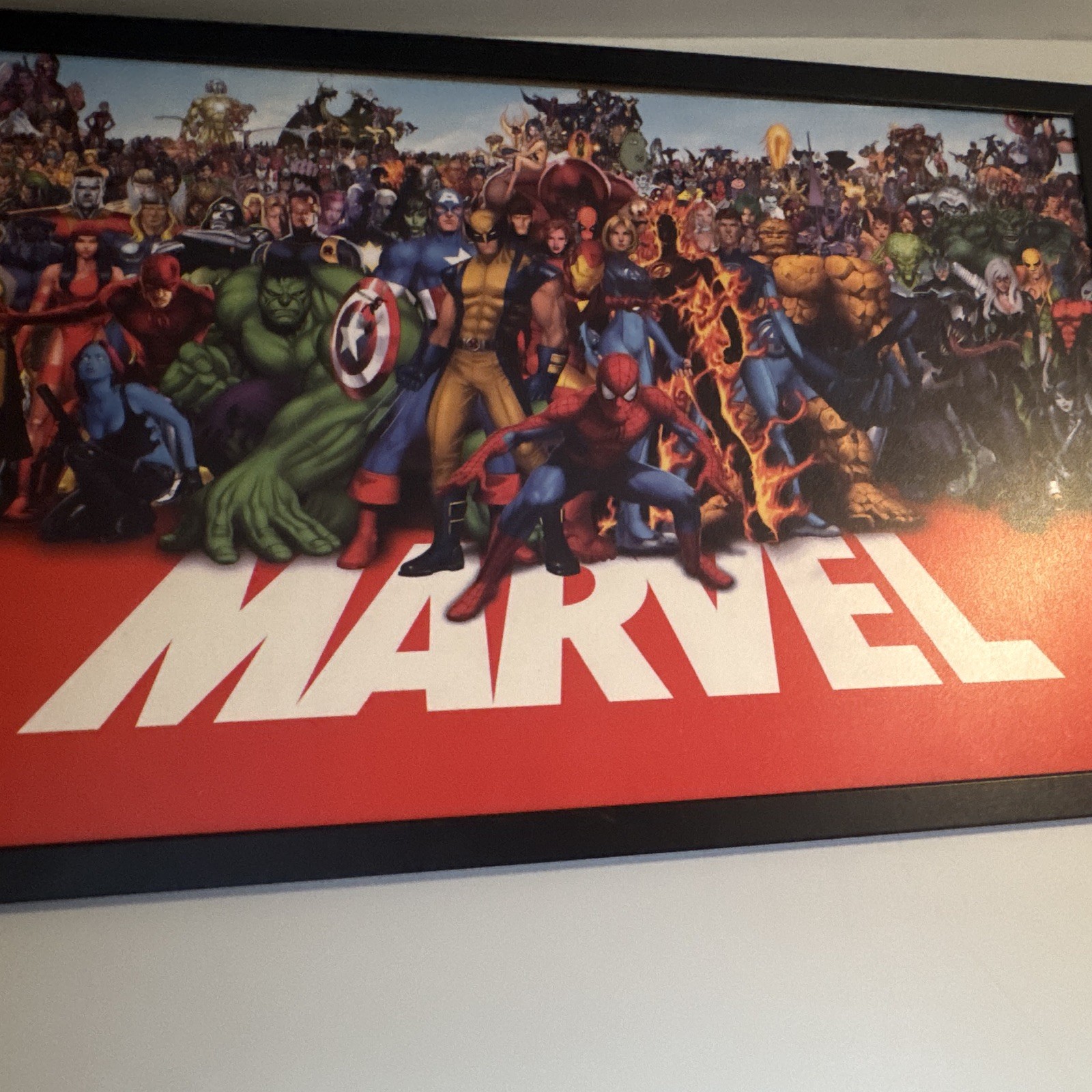 Marvel Framed Horizontal Multicolor Superheroes Poster Captain America Hulk