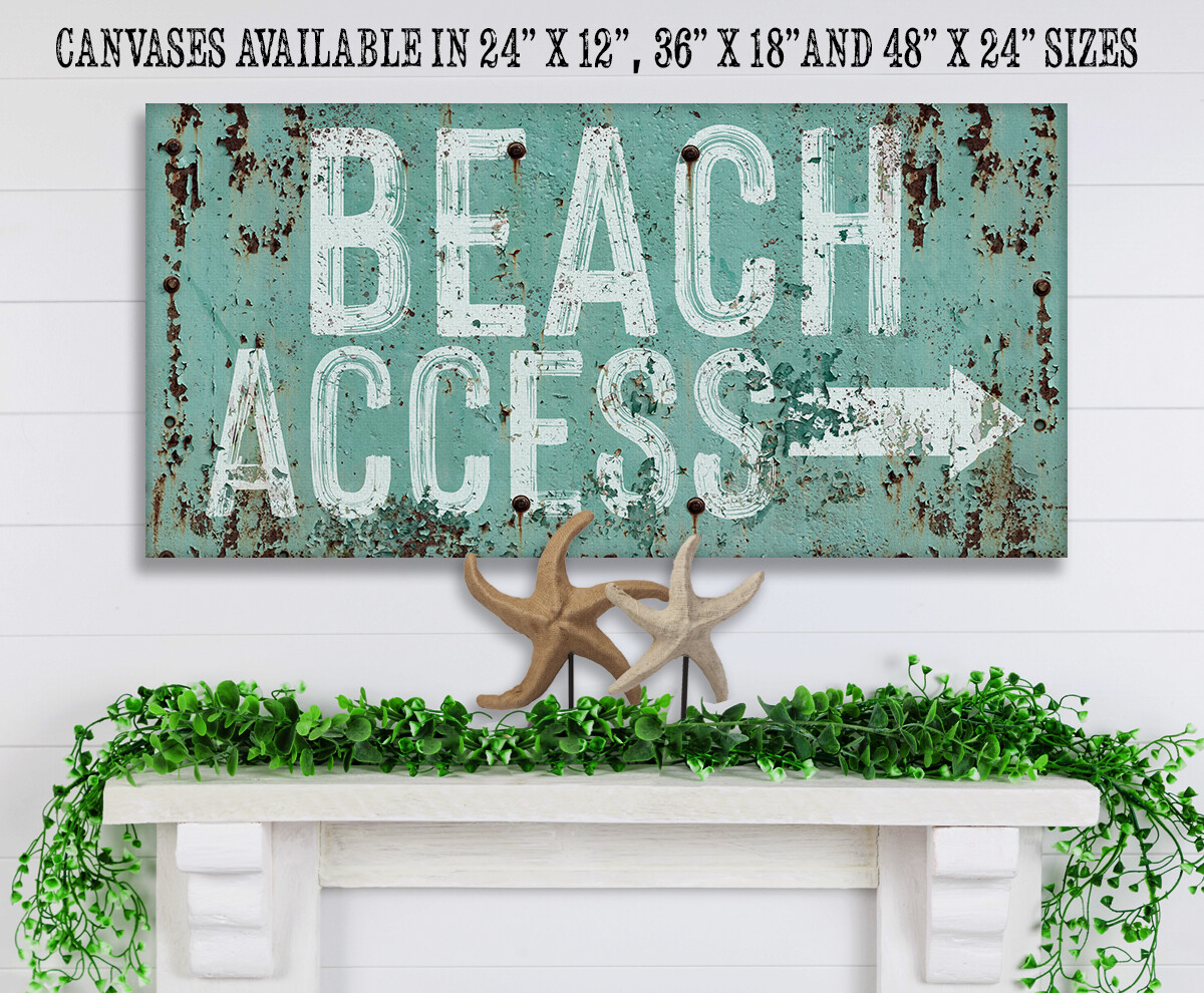 Beach Access – Large Canvas (Not Printed on Metal) – Stretched on a Heavy Wood