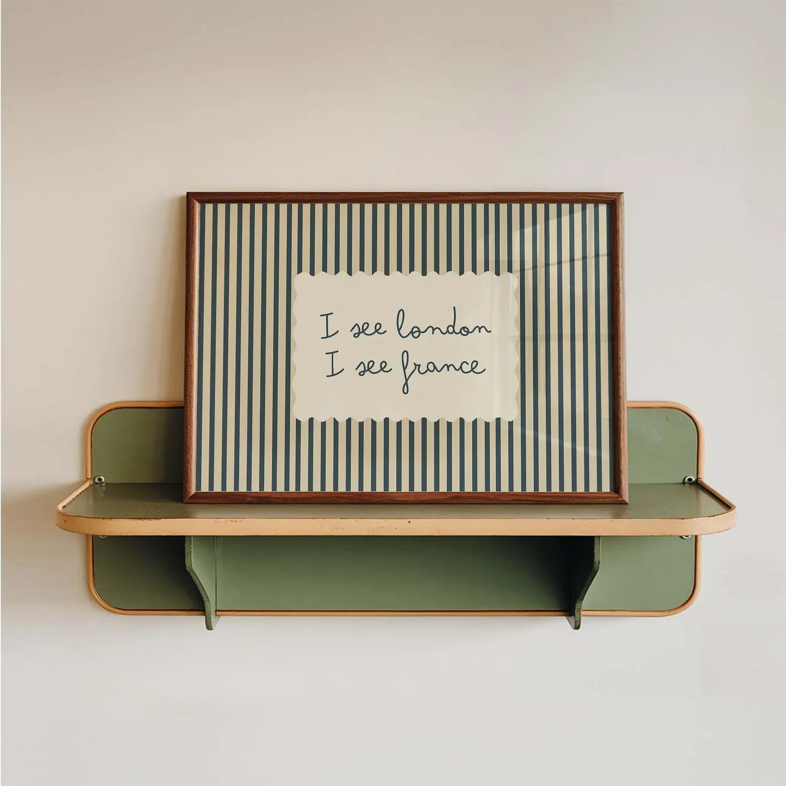 I See London I See France Quote Print Funny Bathroom Wall Art Retro Stripes