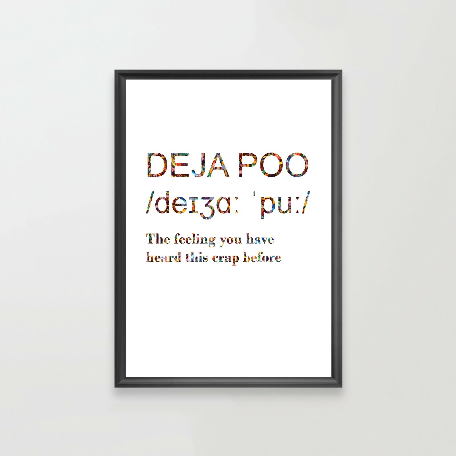 Bathroom Toilet Wall Art Happy Floral Text Funny Prints Picture Posters Quotes