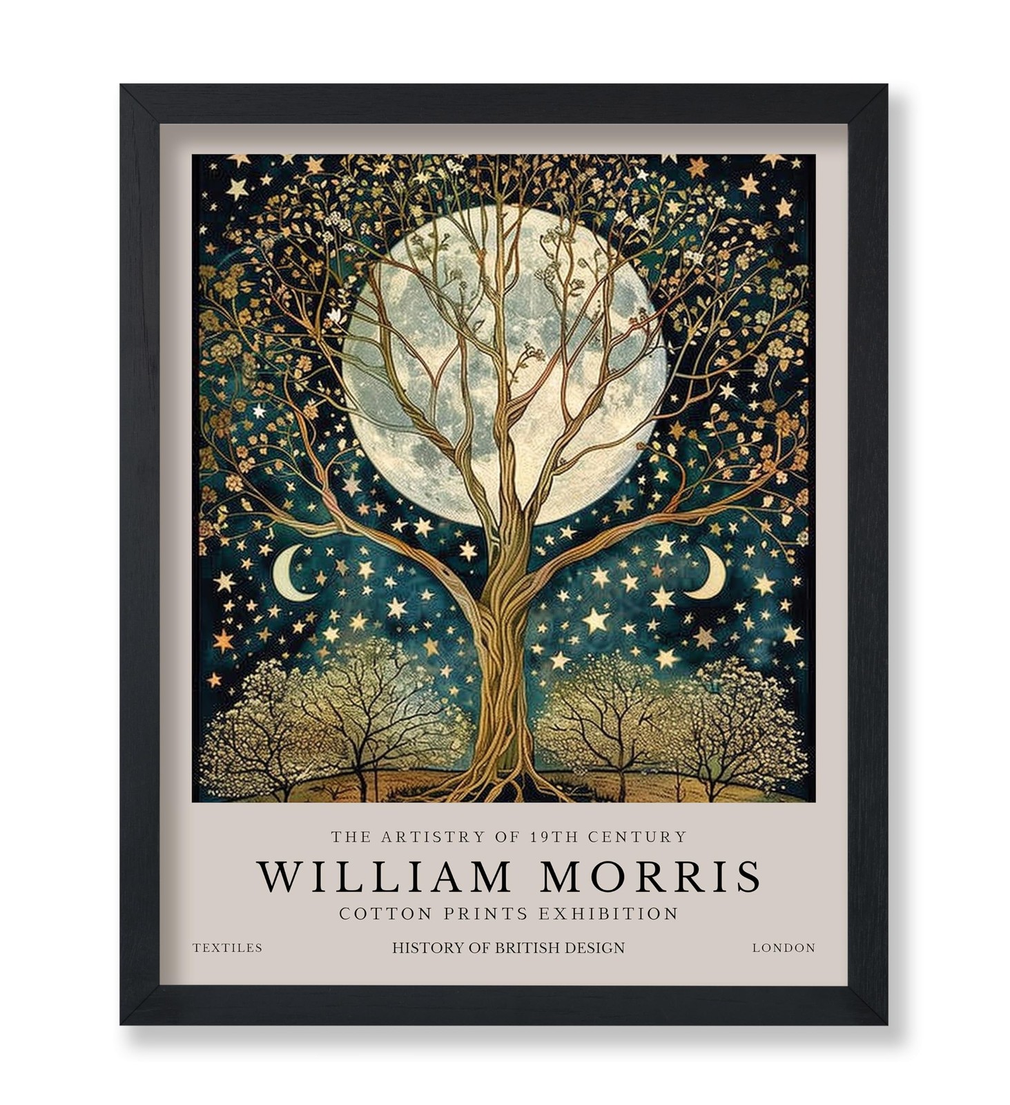 Monem Art William Morris Poster – Tree of Life Print – Moon Art – Stars & Flo…