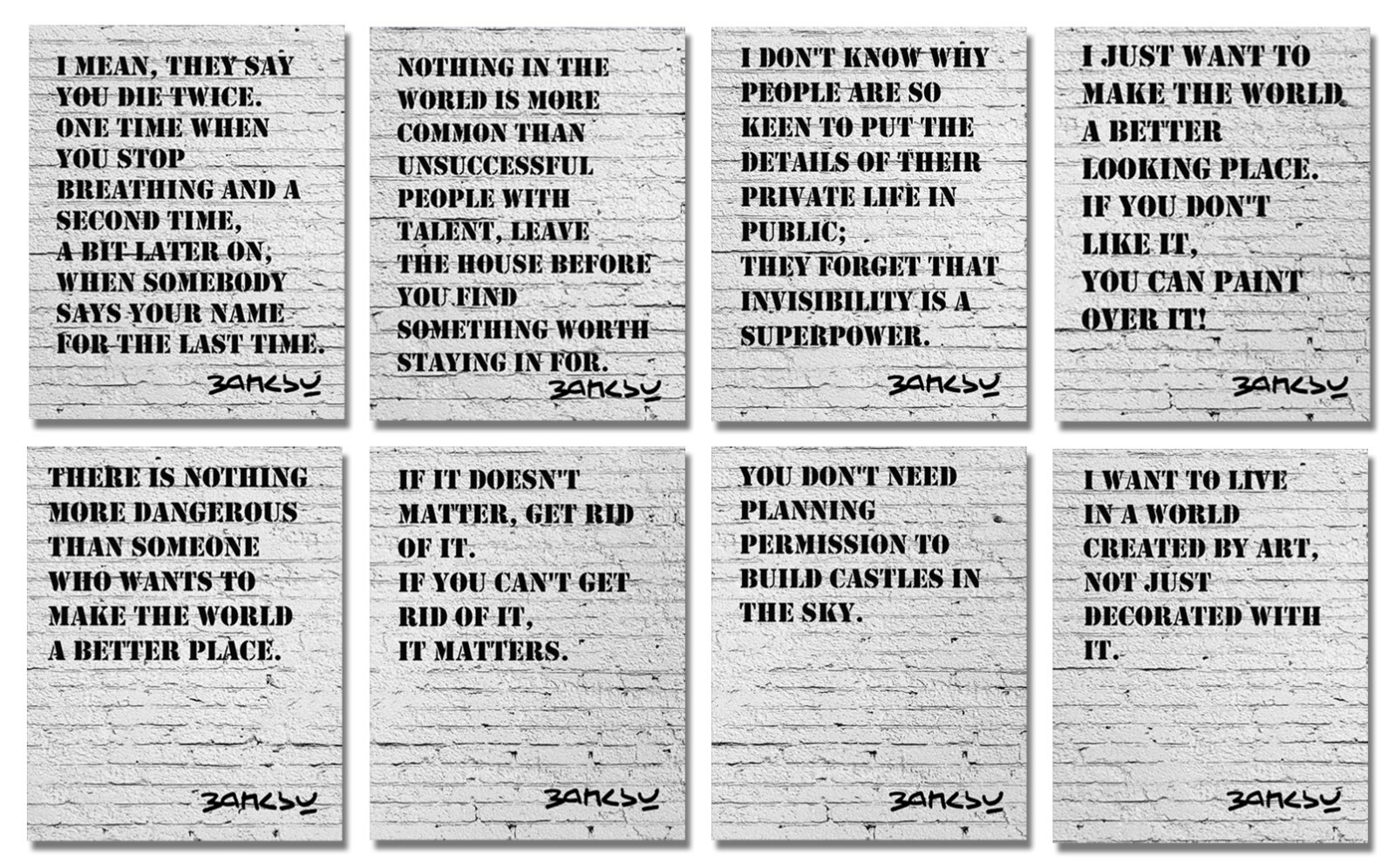 Banksy Wall Decor – Urban Graffiti Stencil Street Art Prints- Political Quotes