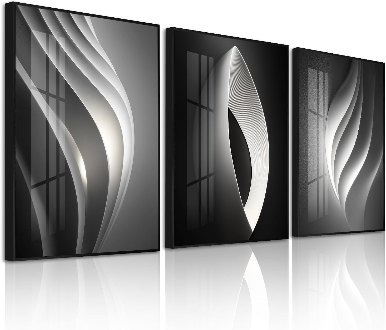 Modern Abstract 3-Piece Canvas Wall Art for Living Room & Bedroom 16x24In