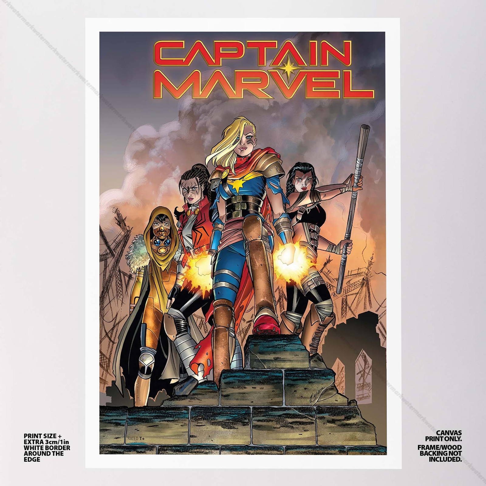 Captain Marvel Poster Canvas Avengers Marvel Comic Book Art Print #580