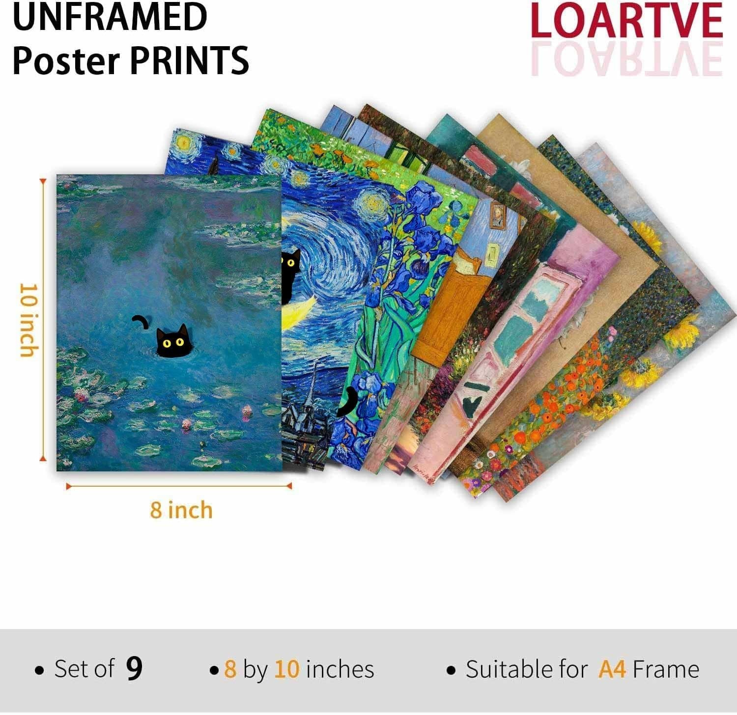 Funny Black Cat Posters – 9Pcs Vintage Style Aesthetic Art for Home Décor