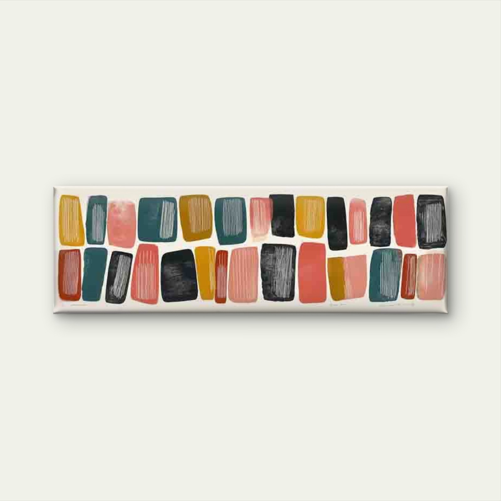Panoramic Abstract Geometric Color Blocks Canvas Print Wall Art Home Decor