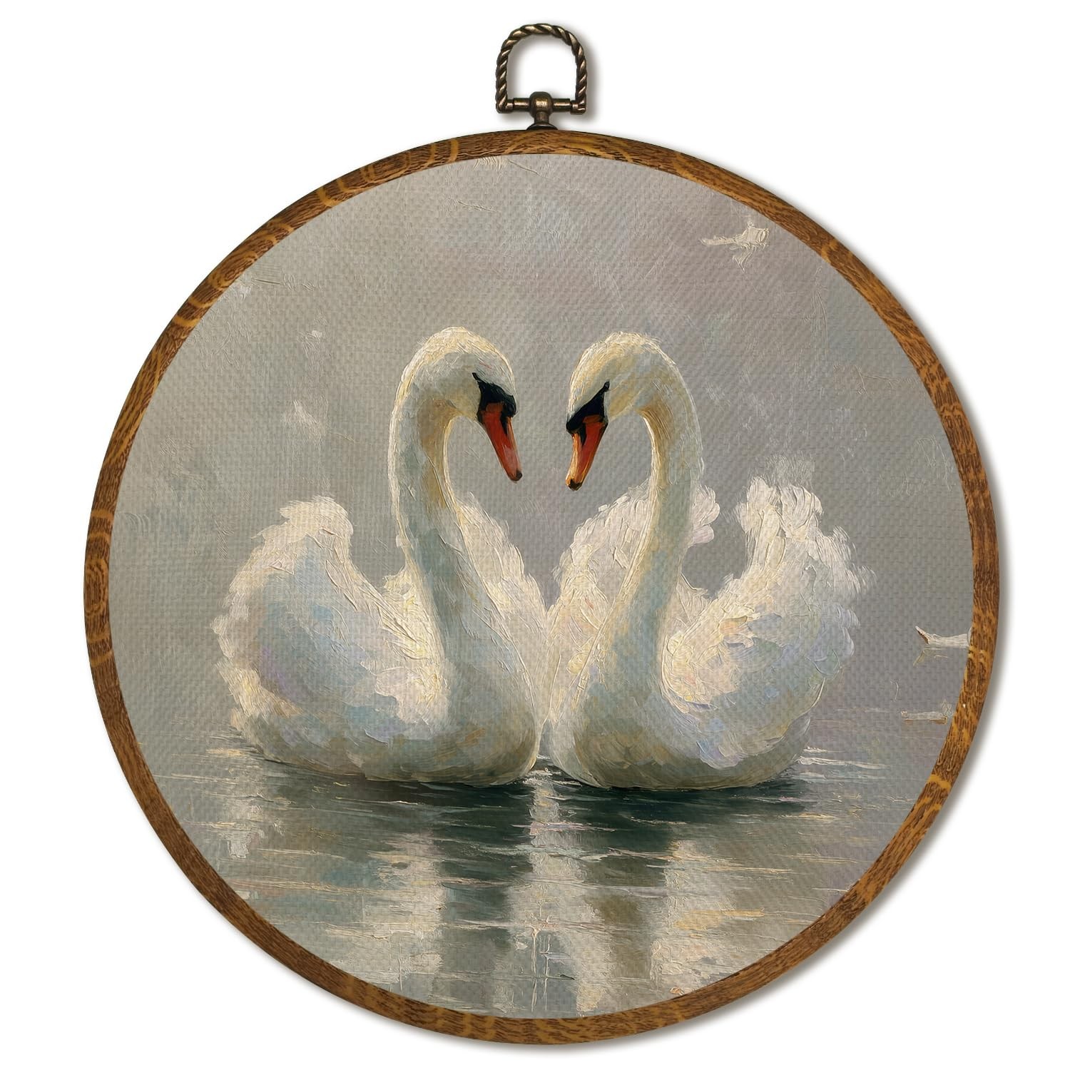 Vintage Swan Wall Art Decor 10×10 Inch Framed – Dark Moody Gothic Decor, Aest…