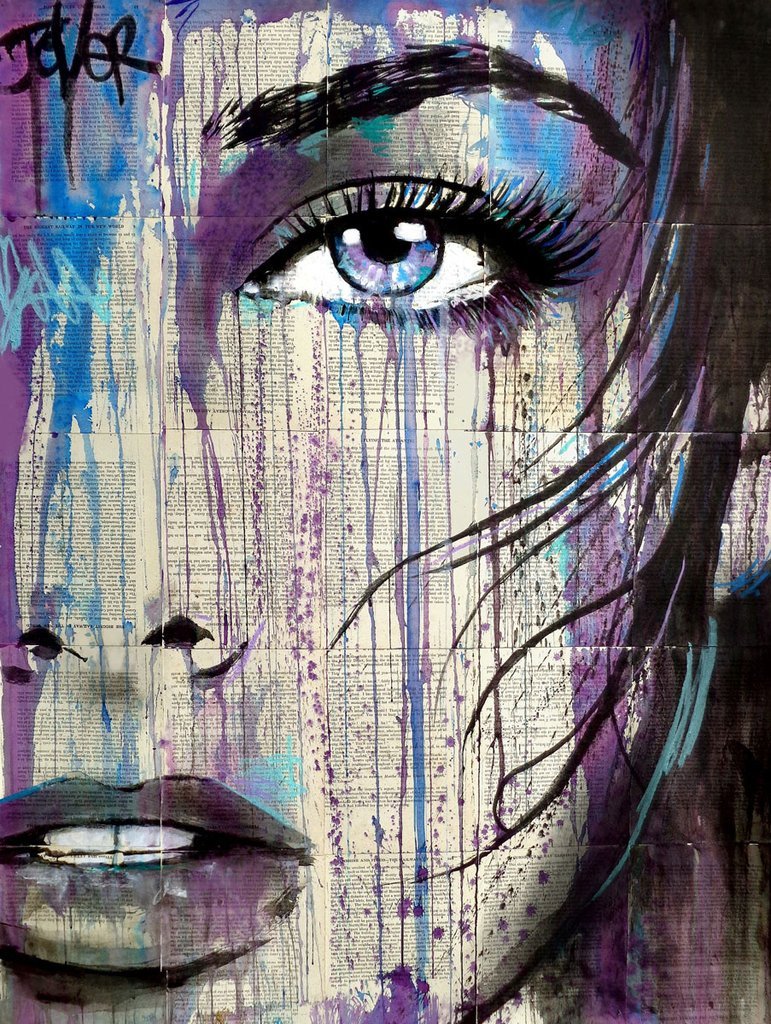 Indigo Feel, Loui Jover, Art Print Poster 14″ x 11″ 975