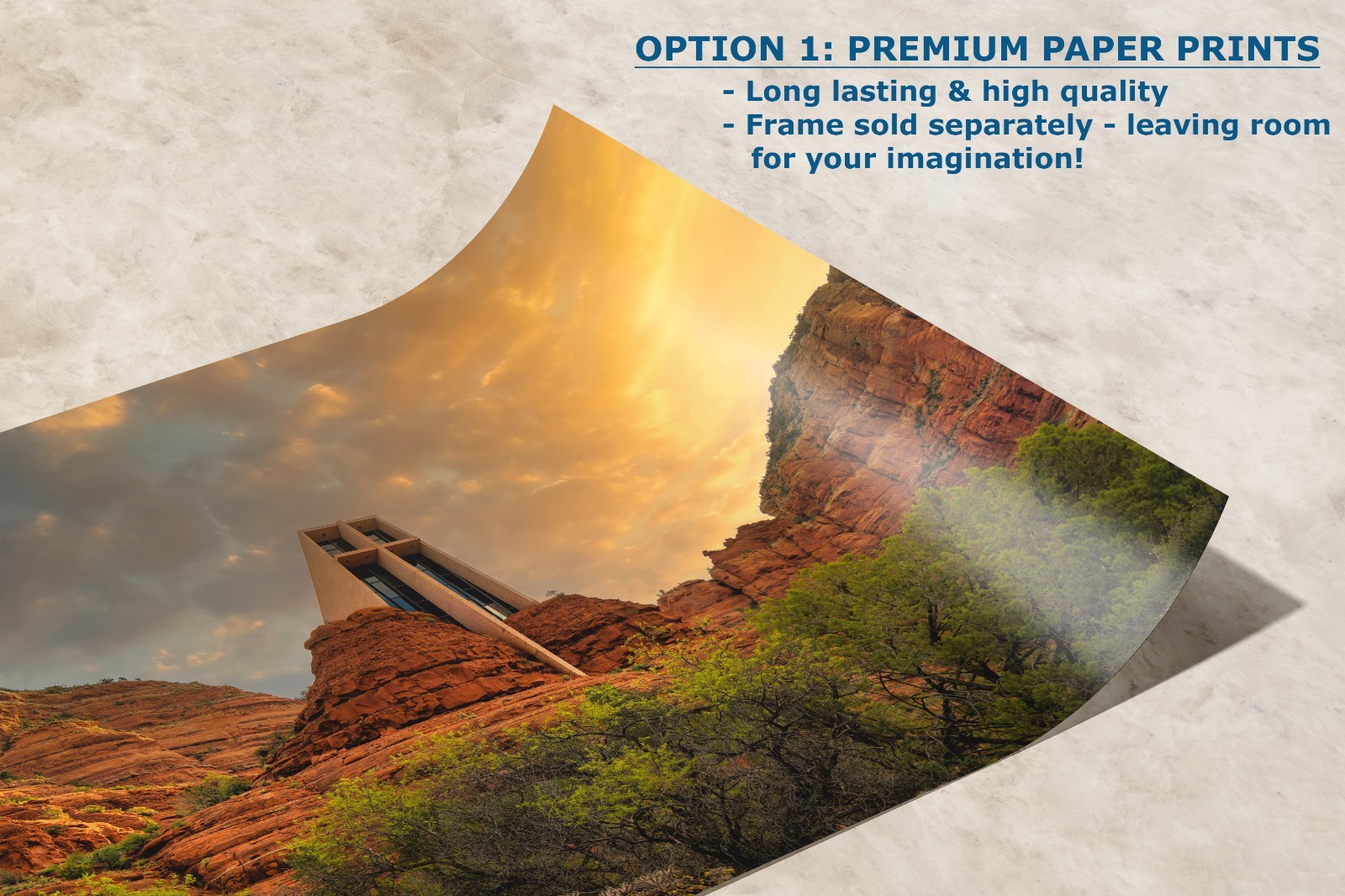 Sedona Arizona Desert Picture, Chapel Holy Cross Southwestern Canvas Wall Art