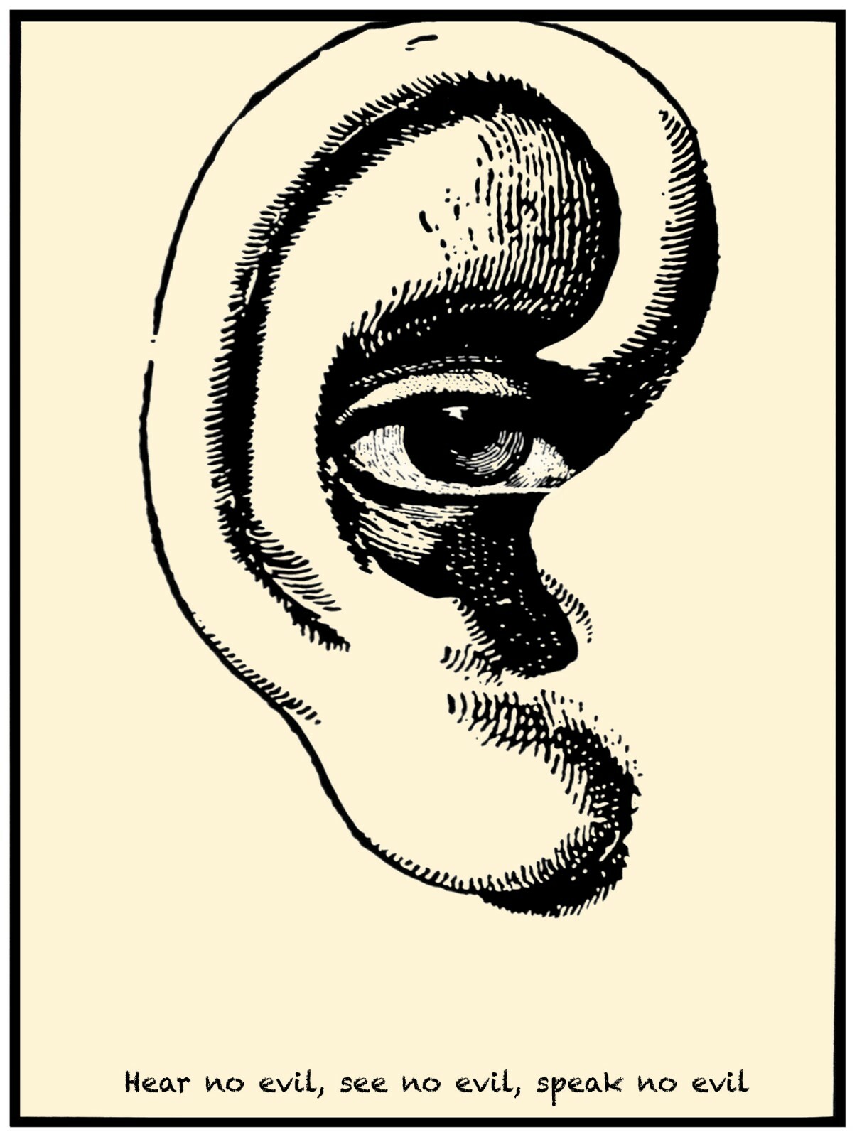 Inspirational Decor Poster.Hear see speak no evil.Quote.Office Art Design.6152