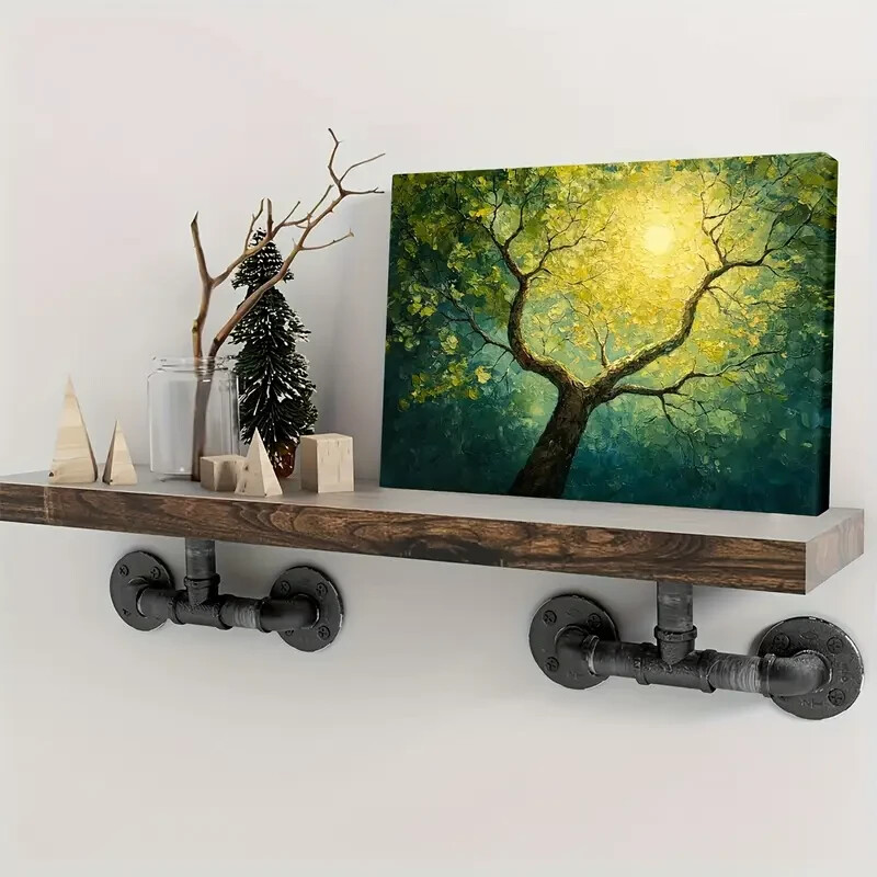 Framed Canvas Colorful Luminous Canopy Wall Art – Perfect for Living Room