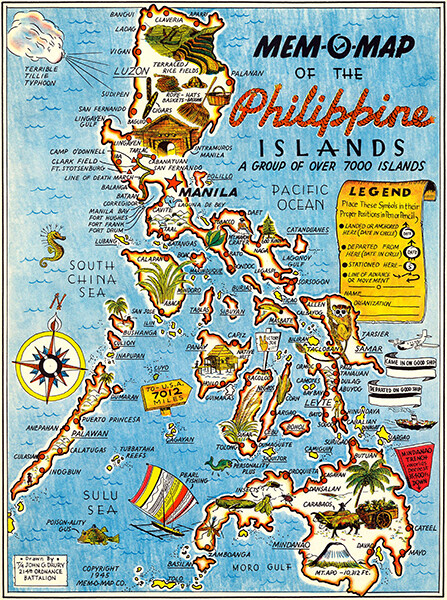 Philippines – Over 7000 Islands – 1945 – Pictorial Map Poster