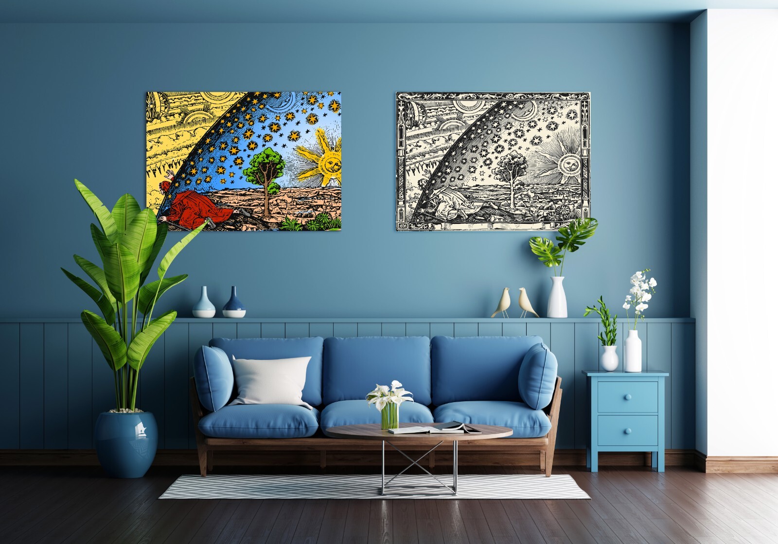 Vintage alchemy print: Camille Flammarion, L’atmosphere 1888 — vintage astronomy