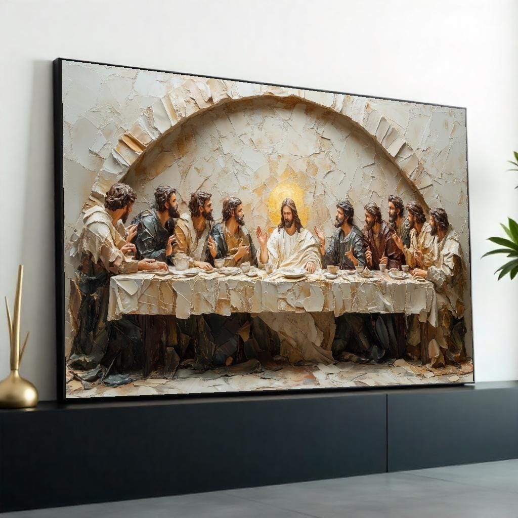Last Supper Jesus Disciples Religious Wall Art Canvas | Ready to Hang Print