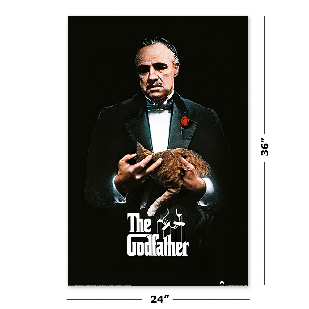 The Godfather – Movie Poster (Don Corleone – Ginger Cat & Red Rose) (24″ X 36″)