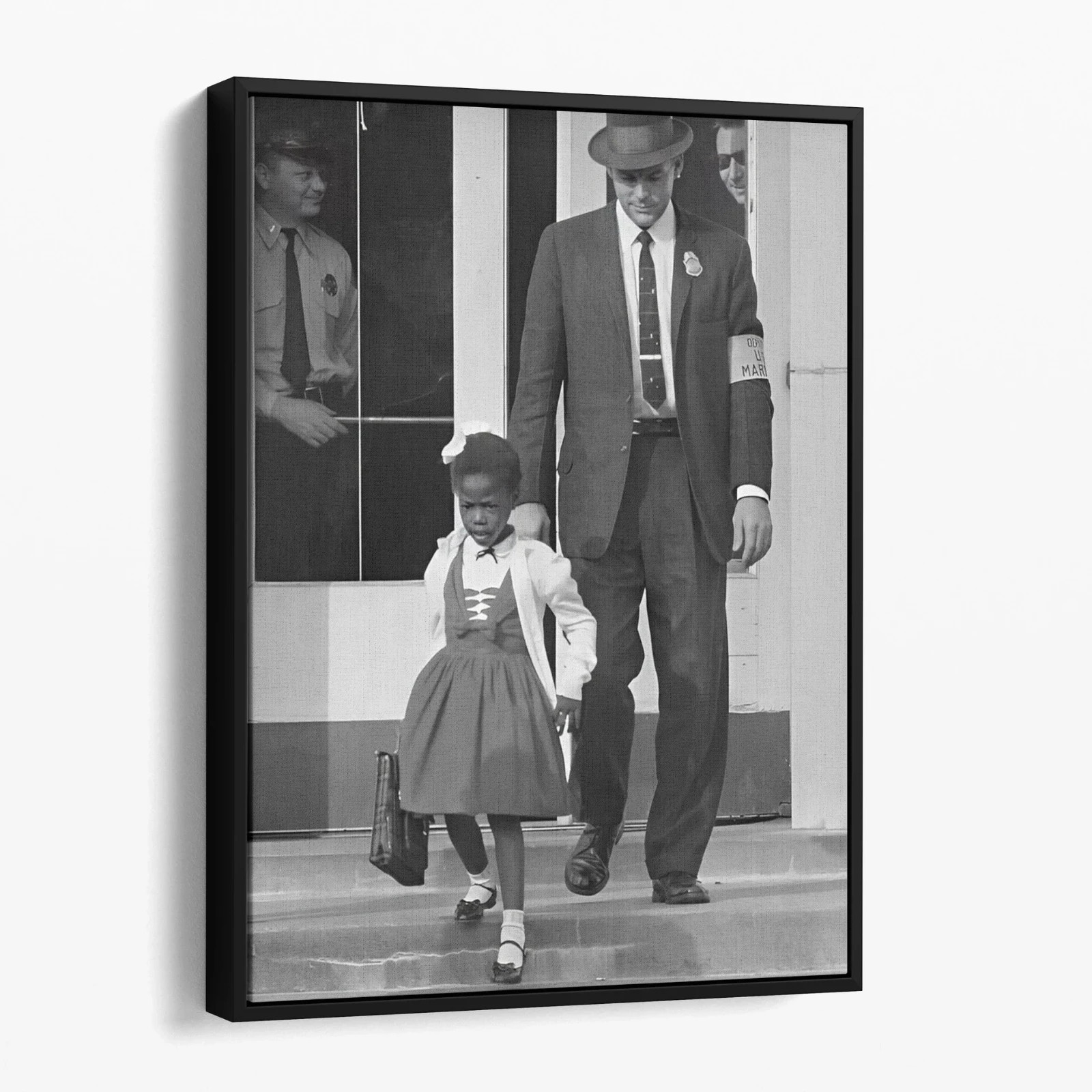 Ruby Bridges Walks To School – Civil Rights 1960s Canvas Print Wall Art