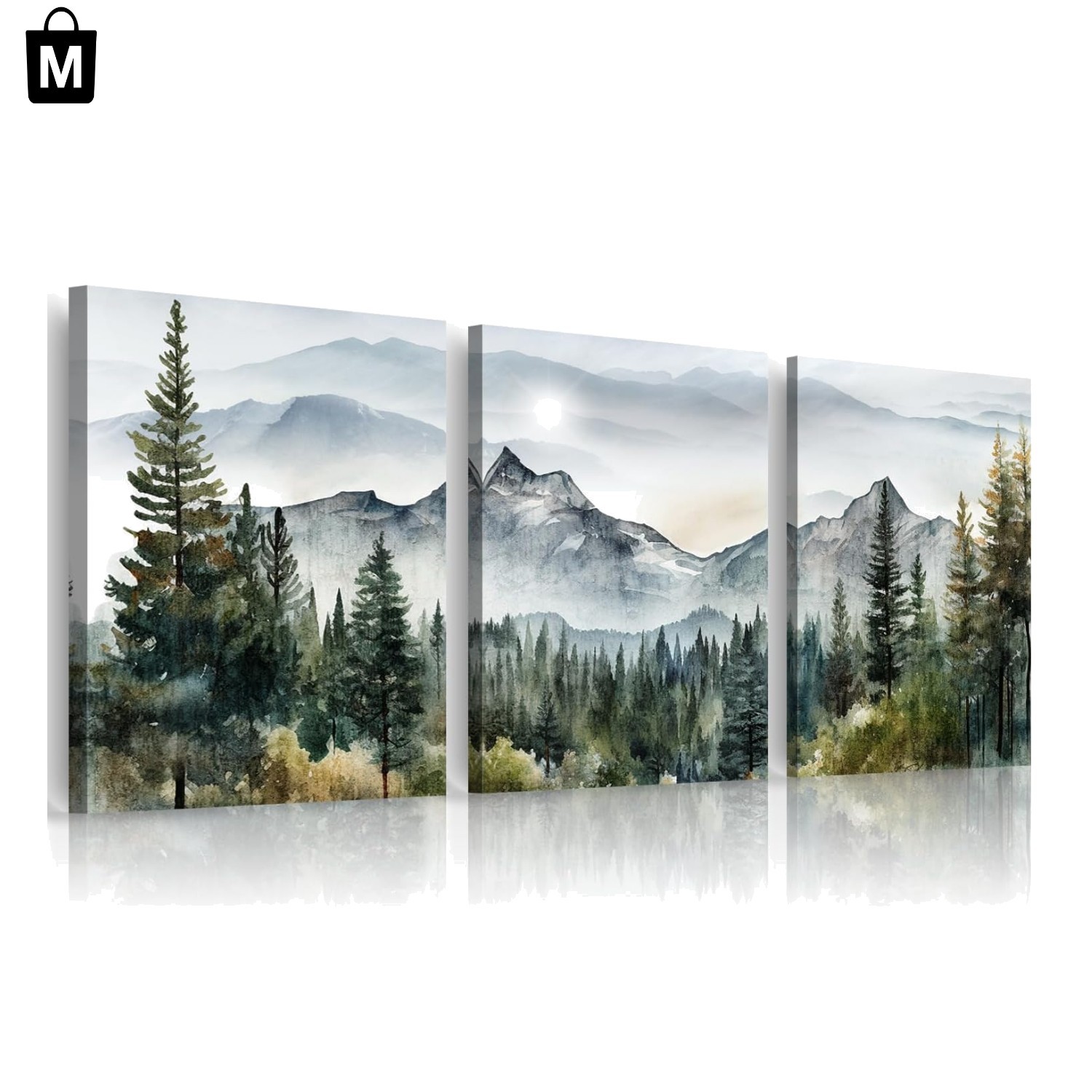 Versatile Abstract Canvas Art Prints: 3-Piece Landscape Set for Home Decoration