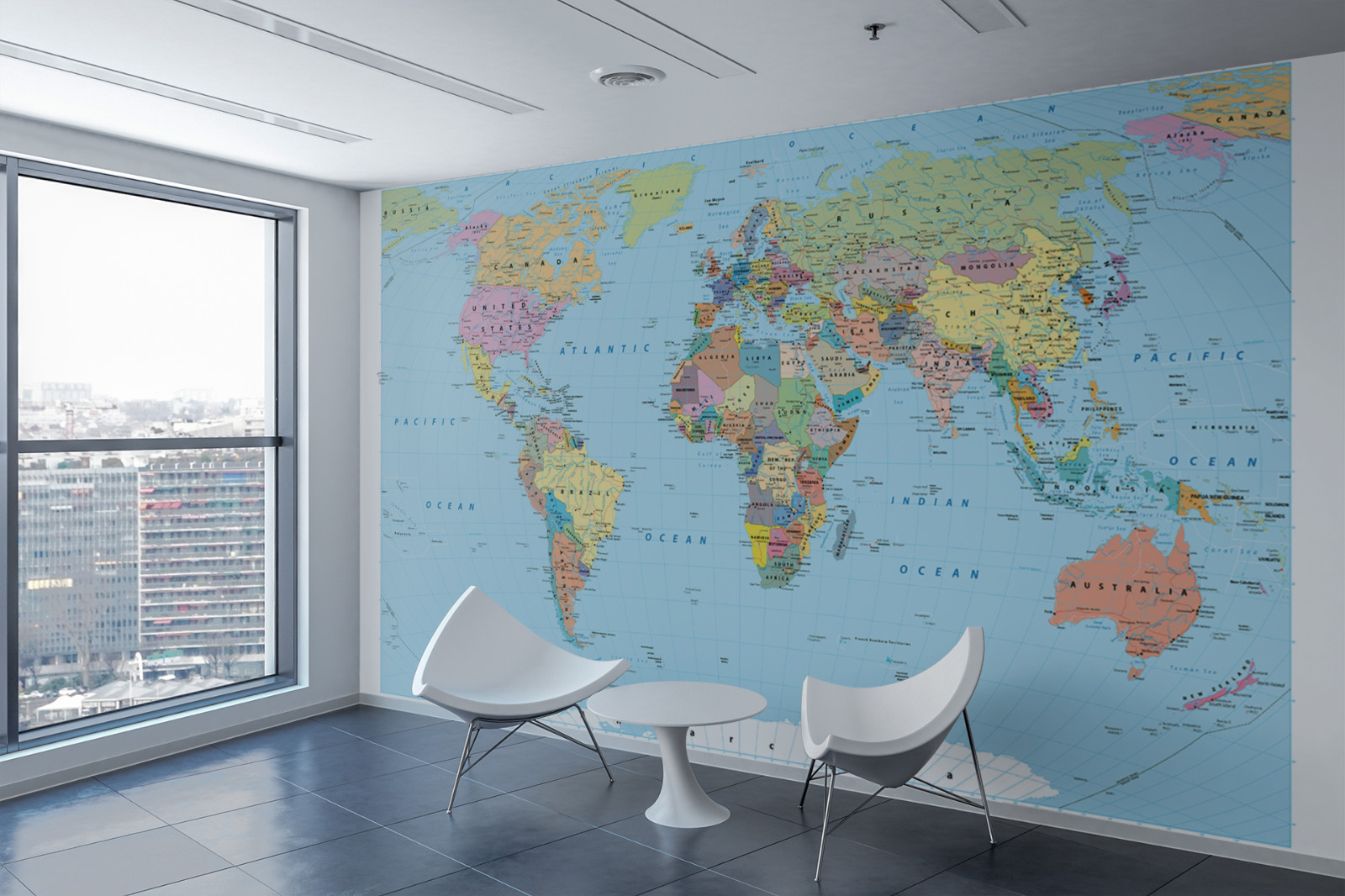 National Geographic World Executive Wall Map Poster Print, World Map Stick$Peel.