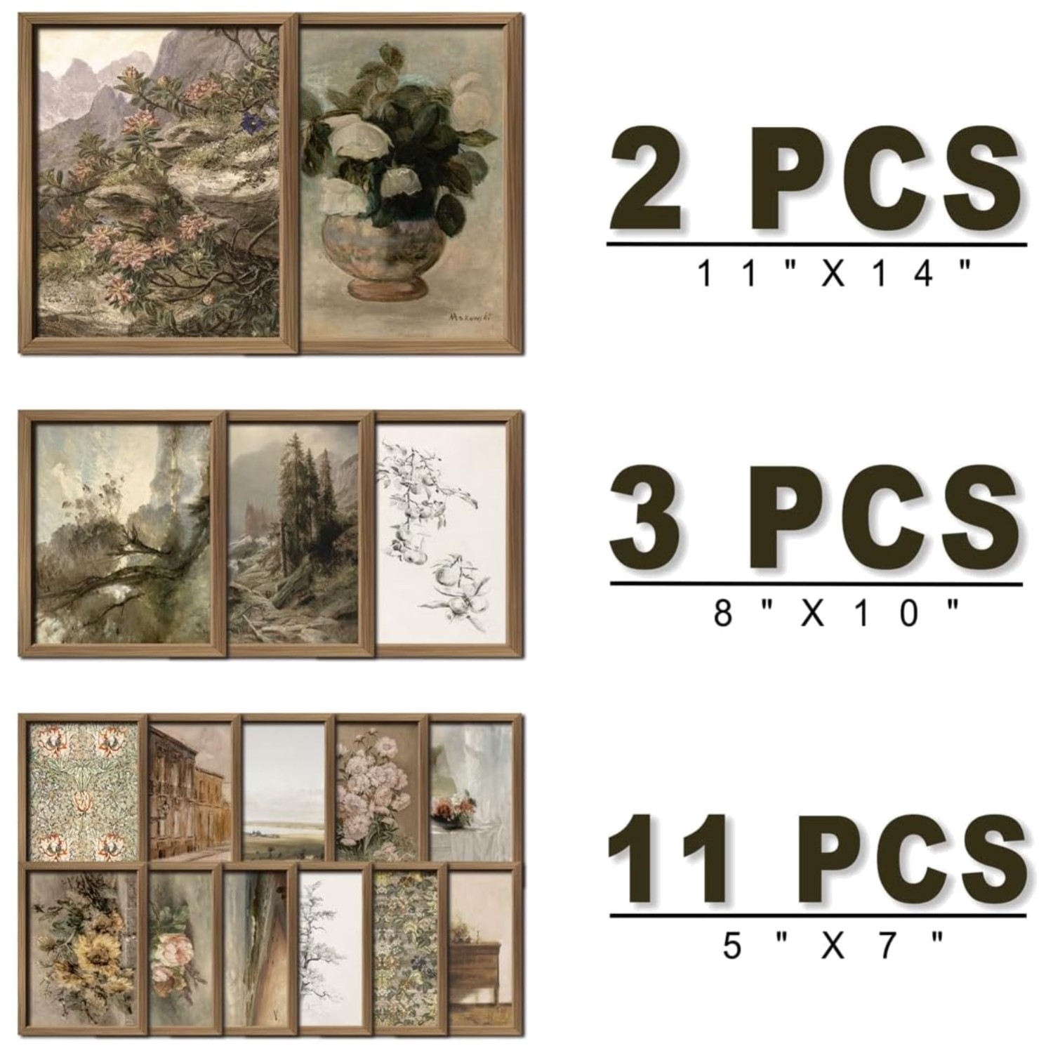 Vintage Wall Art Decor Set – French Country Farmhouse Prints