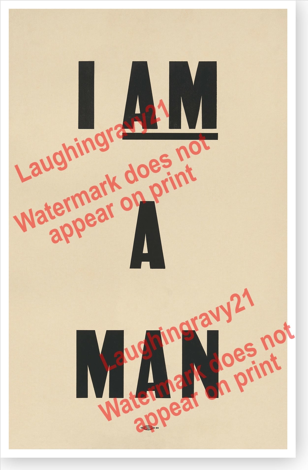 1968 Civil Rights I Am A Man Memphis Sanitation Workers Strike Retro Poster