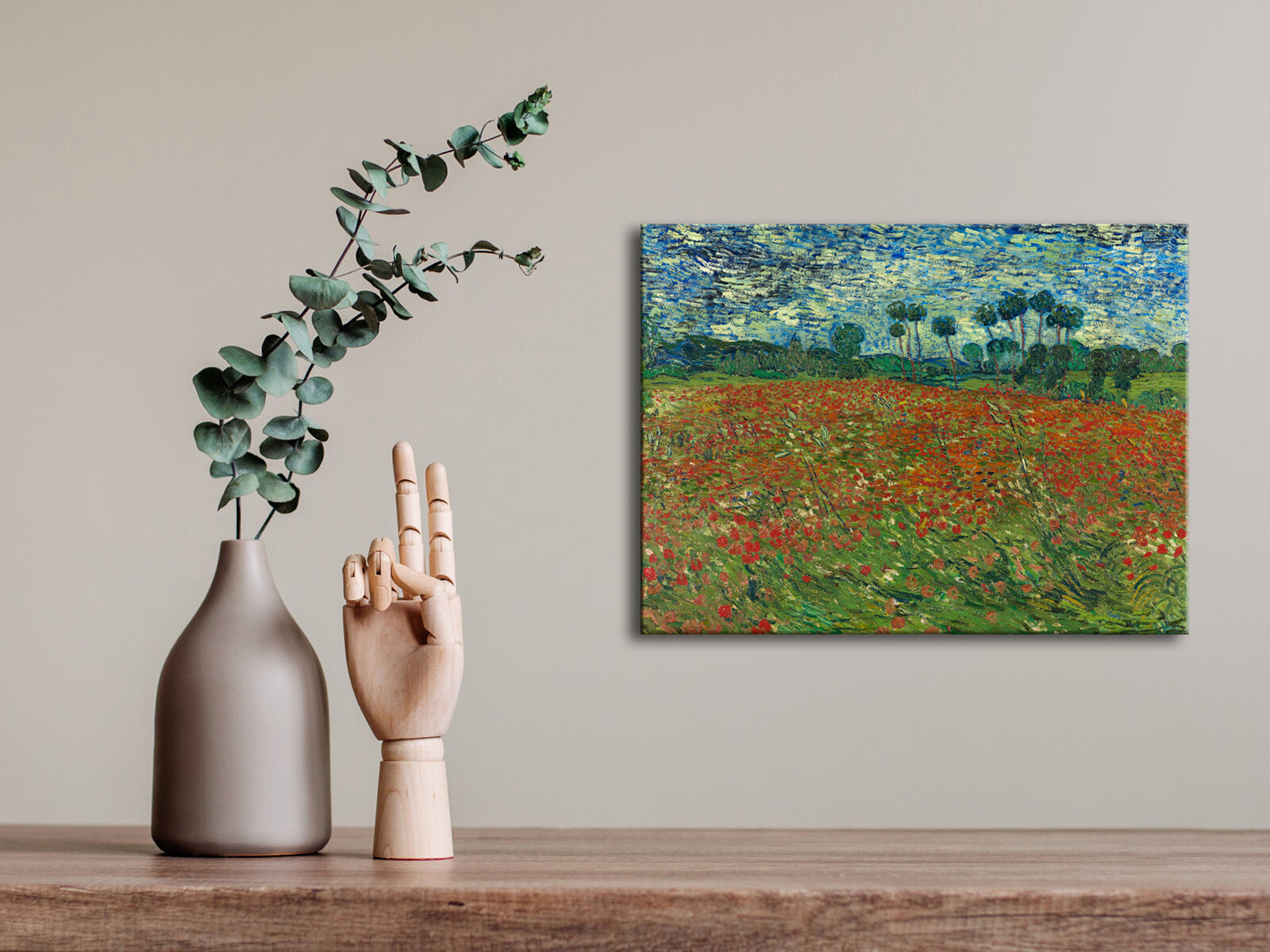 Poppy Field June 1890 Canvas Print Van Gogh Paintings Repro Wall Art Home Decor