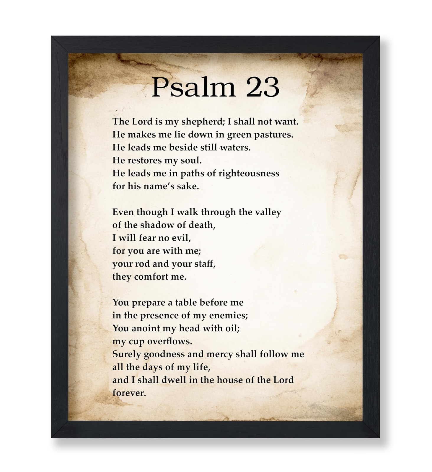 Psalm 23 Print – Bible Verse Poster – Scripture Art – Inspiring Gift for Men Wo