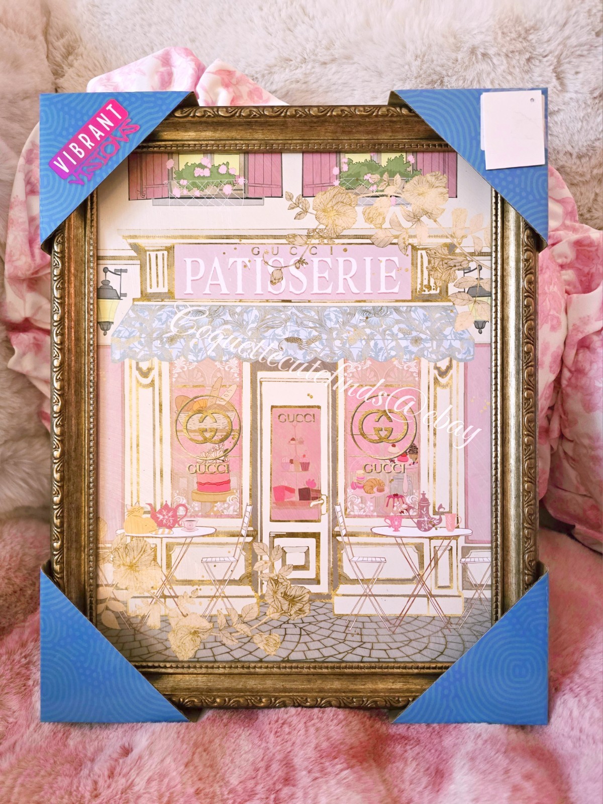 Parisian Patisserie Fashion-Inspired Framed Wall Art Pink Coquette Chic Décor