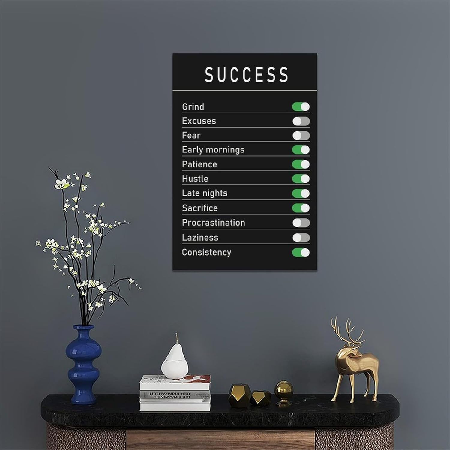 Inspirational Wall Art Framed Canvas 16 x 12 (Sucess Form) – Motivational Quotes