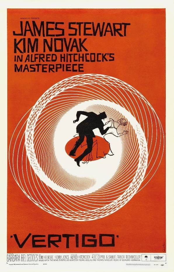 Vertigo 1958 27″x40″ One Sheet Size Poster Size Movie 50s James Stewart Thriller
