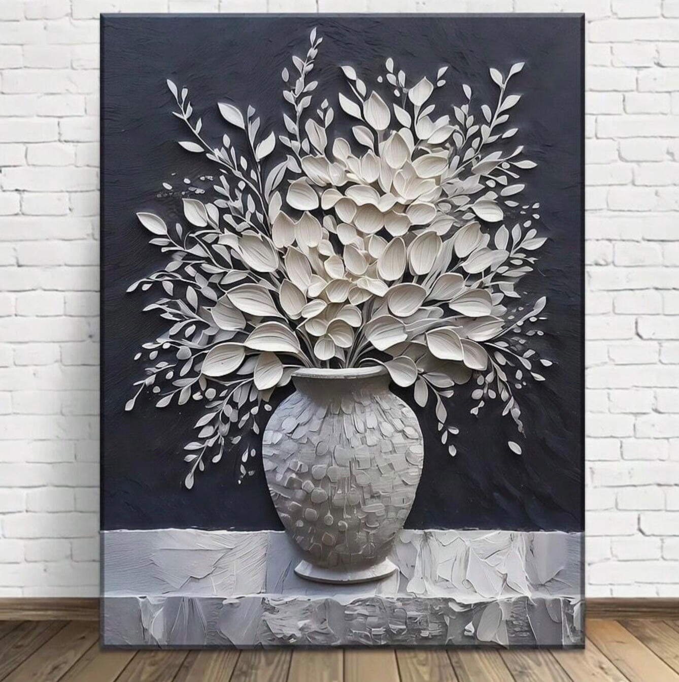 Canvas Wall Art WHITE FLOWERS 12 X 16 572