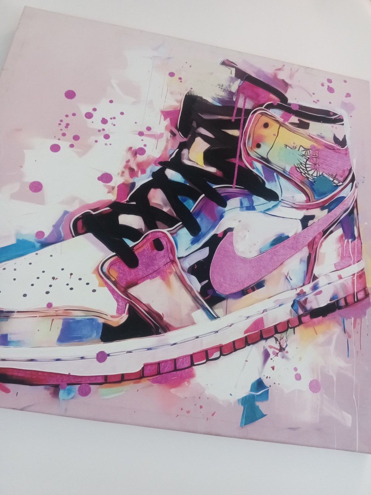 Nike Air Jordan 1 Modern Art Canvas Print 24×24 Unframed Multicolor