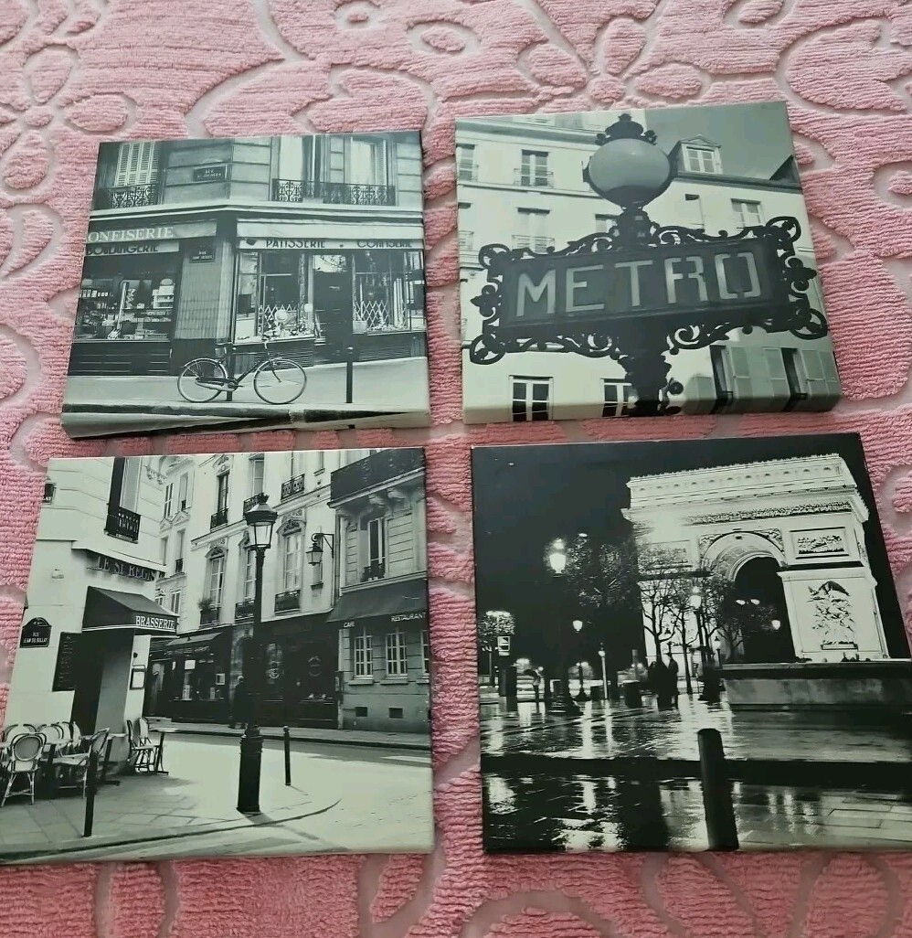 Lot Of 4 Toby Vandenack Paris Prints 2003 on Canvas Published by Art In Motion