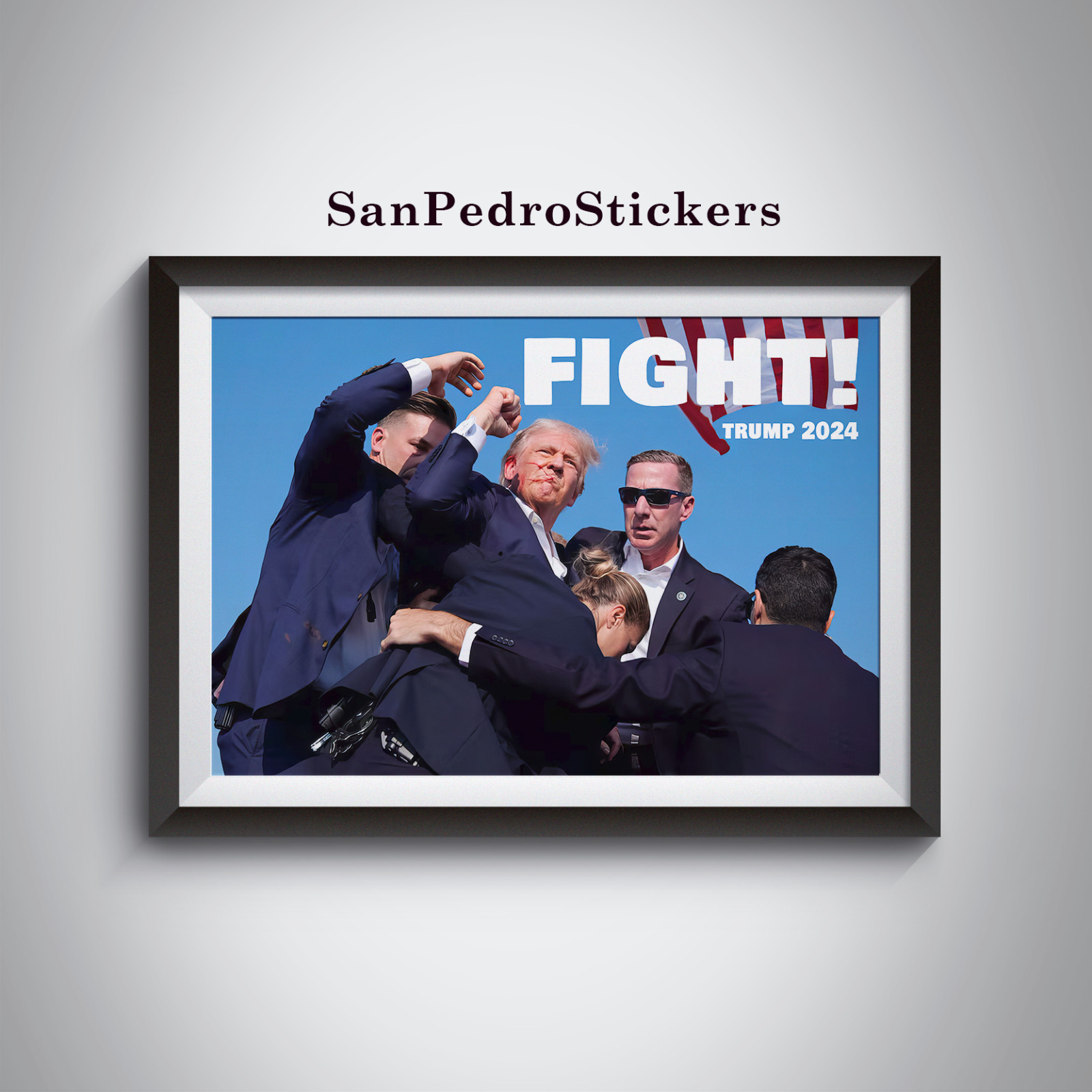 DONALD TRUMP 2024 13″ x 19″ Poster Print – 7/13 Attempted Assassination – Fight!