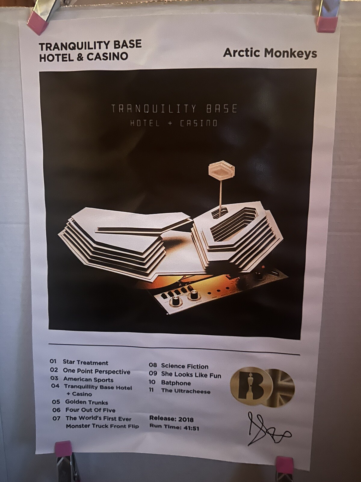 Artic Monkeys Tranquility Base Hotel & Casino Canvas Poster 12×18” UNFRAMED