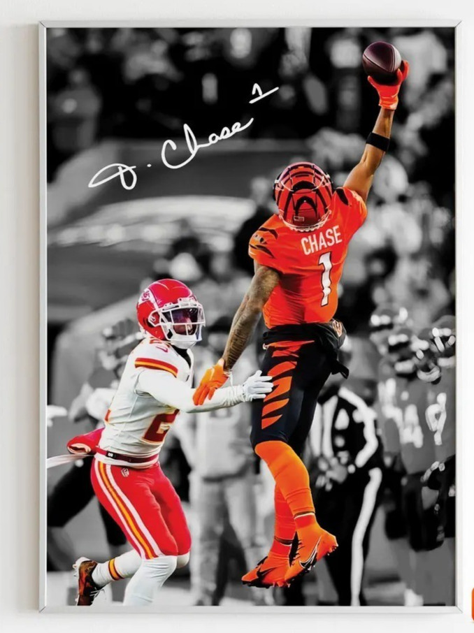 Ja’Marr Chase Poster 24×36 Unframed NFL Football Wall Art Print Sports Decor